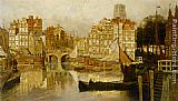 A view of the Blaak Rotterdam by Johannes Christiaan Karel Klinkenberg